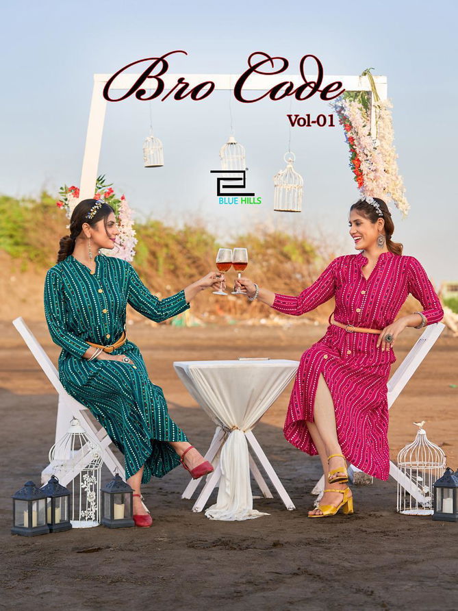 Blue Hills Bro Code 1 Wholesale Party Wear Kurti Catalog
